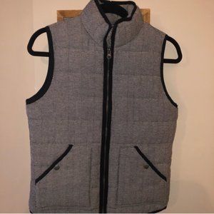 Finely striped black and white vest